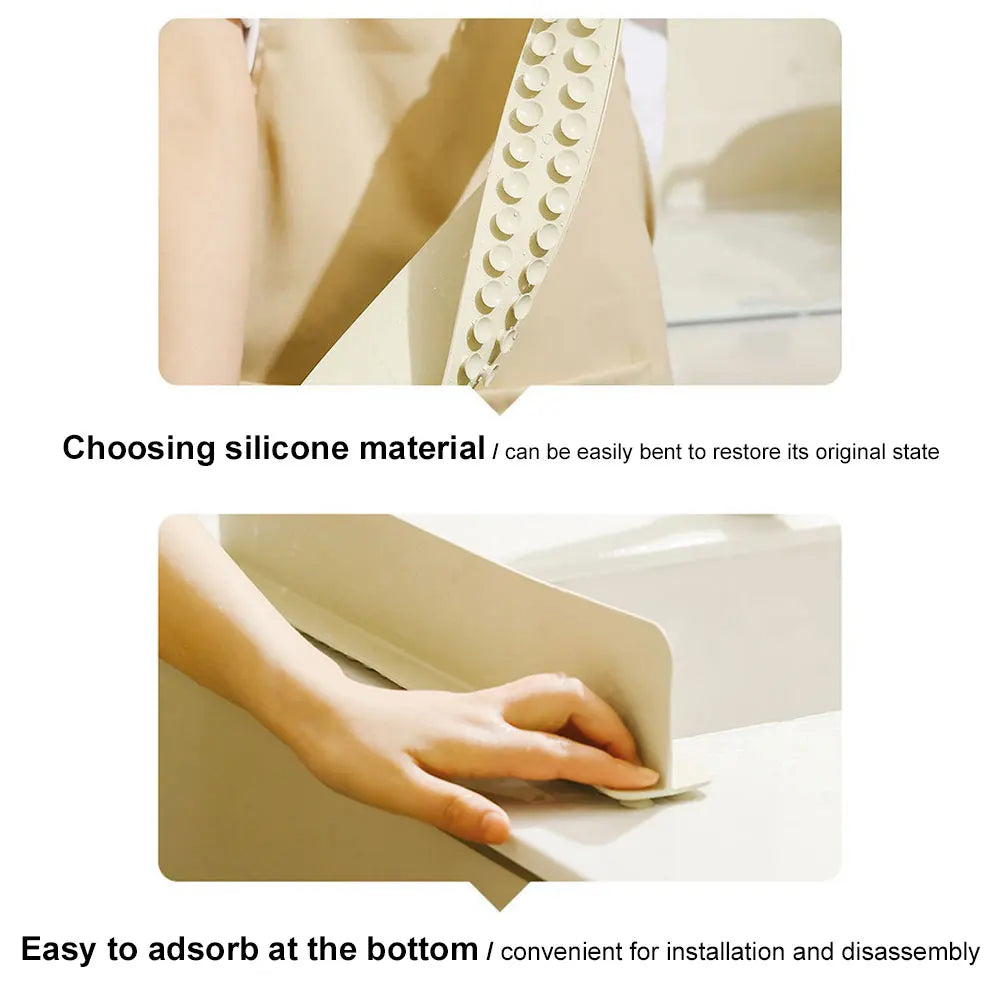 Silicone Kitchen Sink Splash Guard with Suction Cup Water Stopper Anti Splash Protector