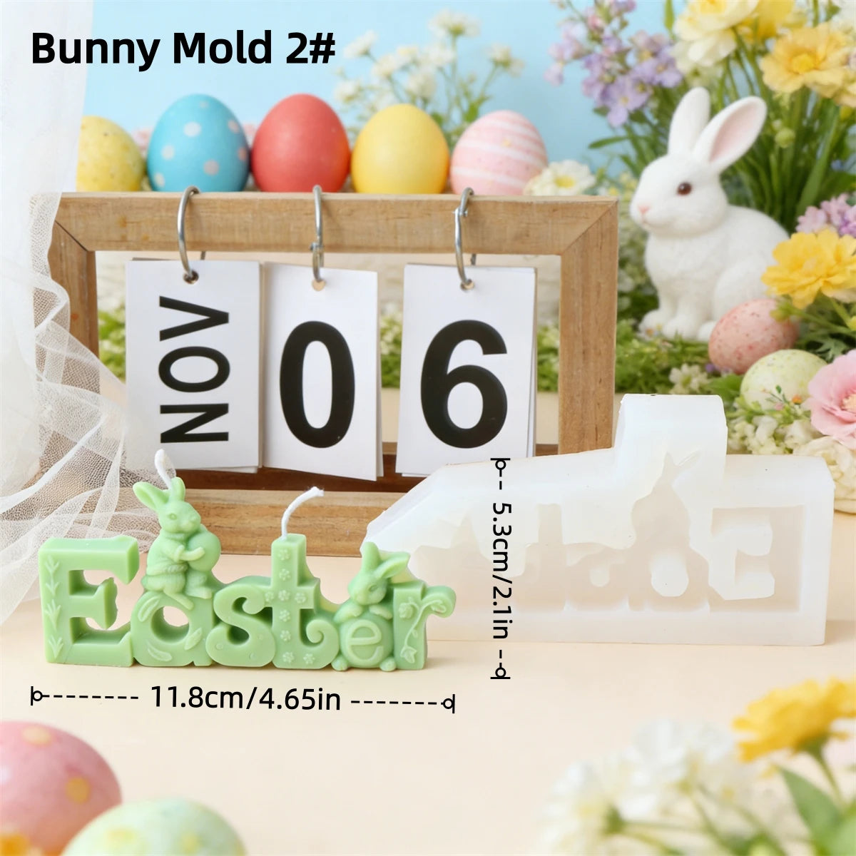 3D Easter bunny silicone mold – DIY candles for festive spring decorations USA