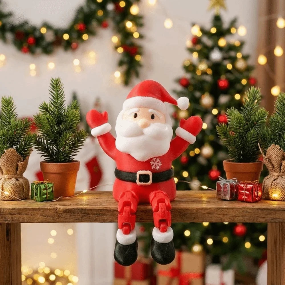 6-Piece Mini Articulated Santa Claus Figurine Set
