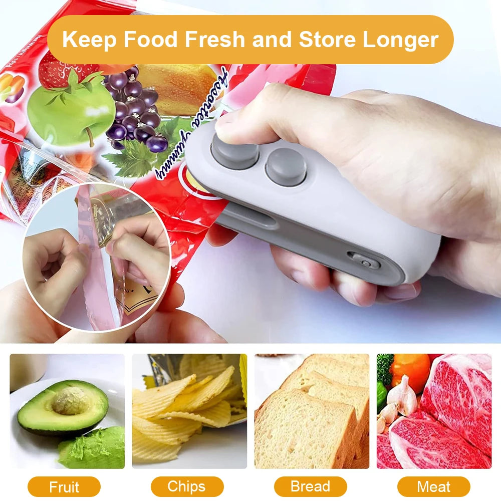 Rechargeable mini heat sealer – airtight food bag sealing for home use USA