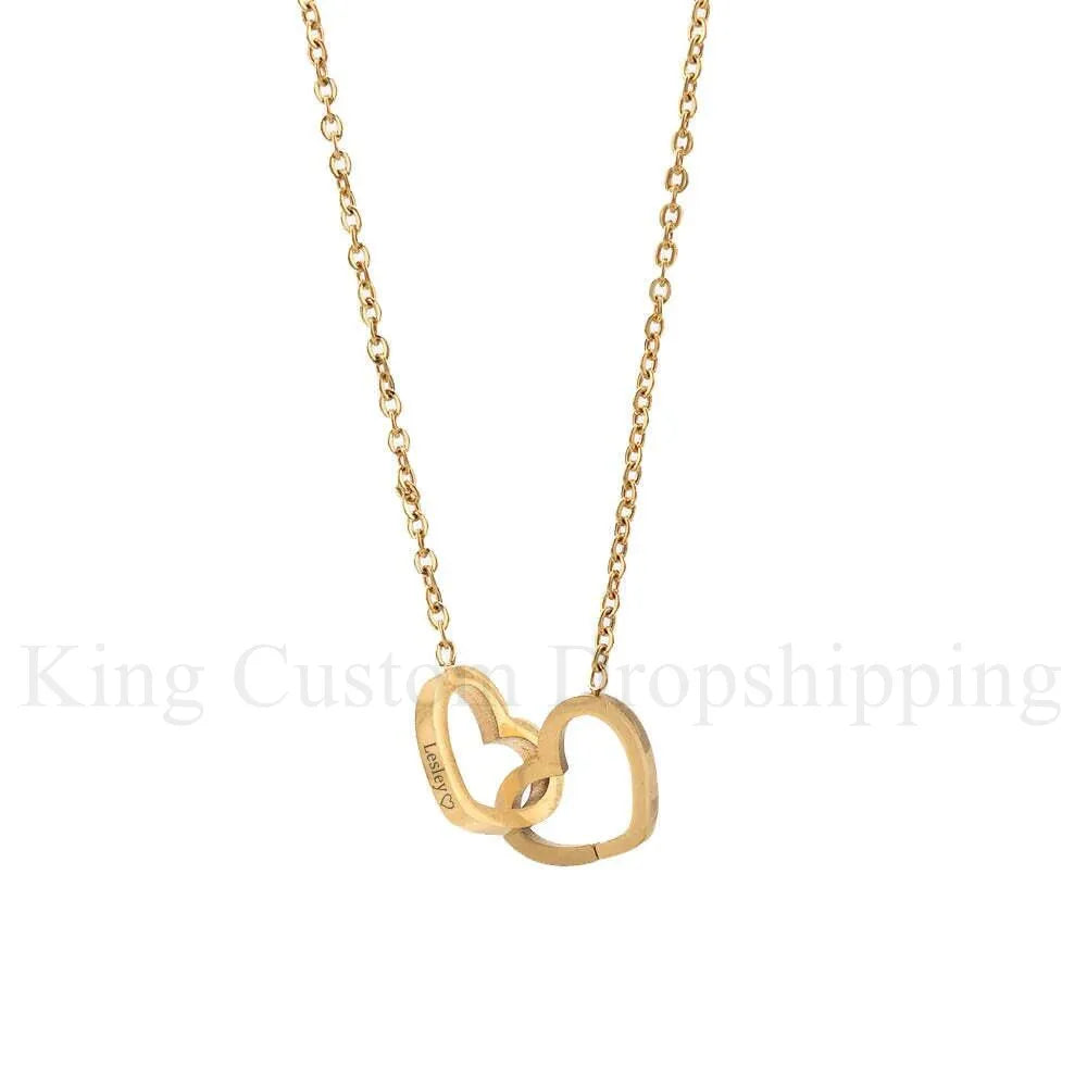 romantic rotating rose box with double heart pendant necklace