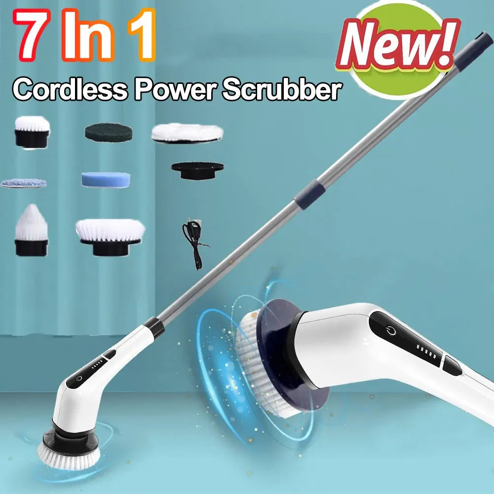 Cordless Power Scrubber Electric Spin Cleaner for Bathroom Tile Tub Cleaning