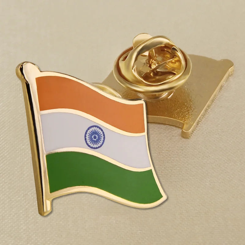 India National Symbols Lapel Pins | Map, Flag, Emblem & National Flower Brooch Badges