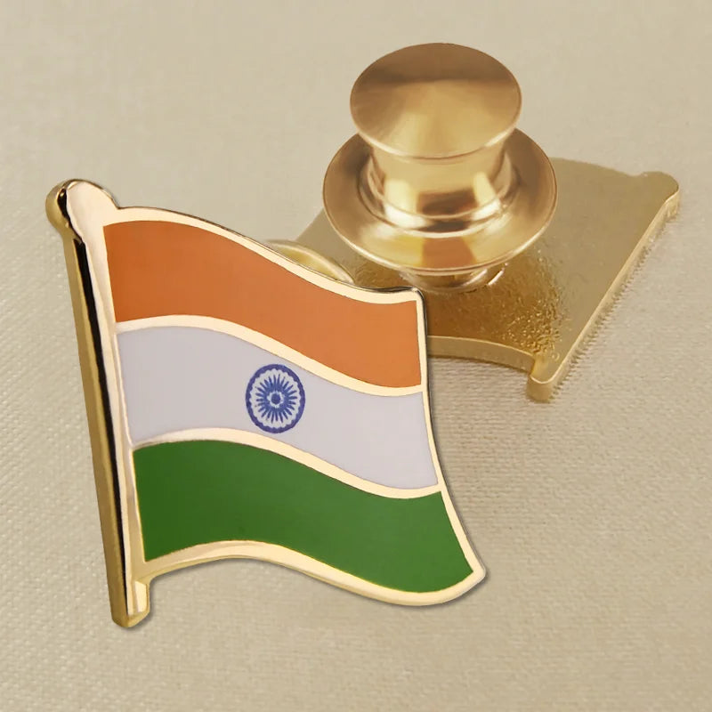 India National Symbols Lapel Pins | Map, Flag, Emblem & National Flower Brooch Badges