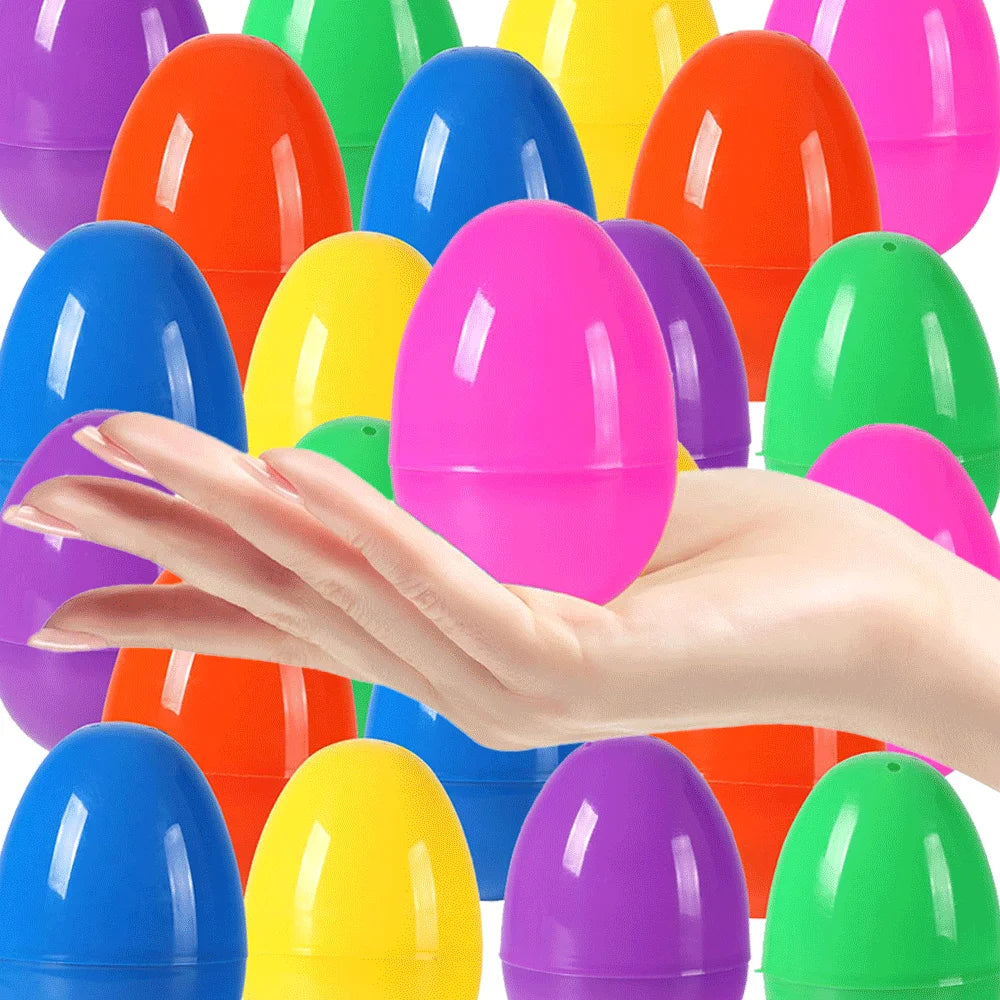 2.3" Large Fillable Plastic Easter Eggs Colorful Surprise Eggs for Candy Toy Treats
