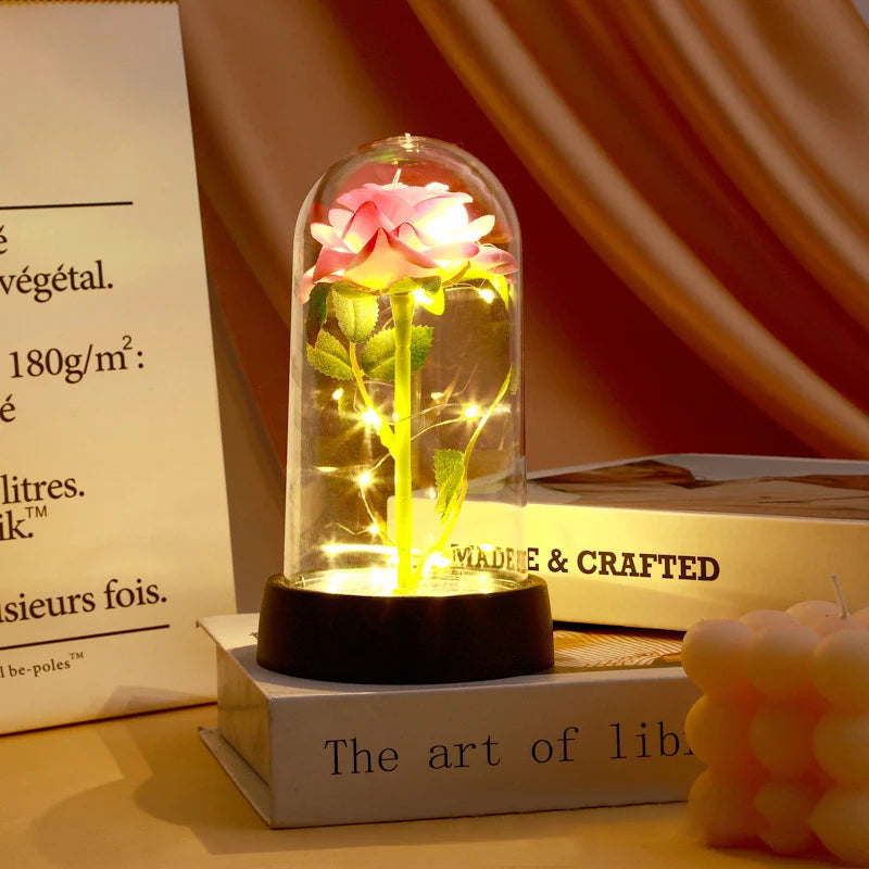 romantic rose dome led light for home decor