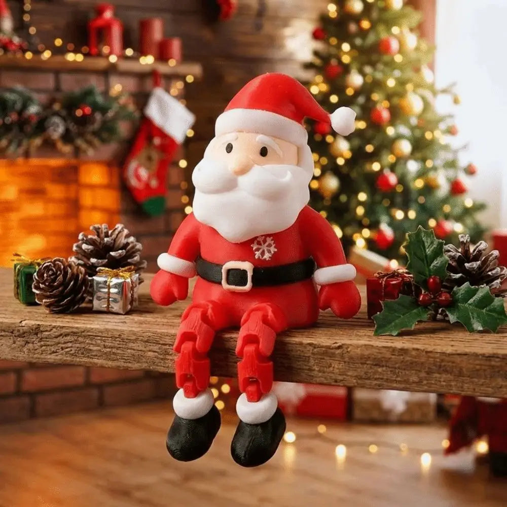 6-Piece Mini Articulated Santa Claus Figurine Set
