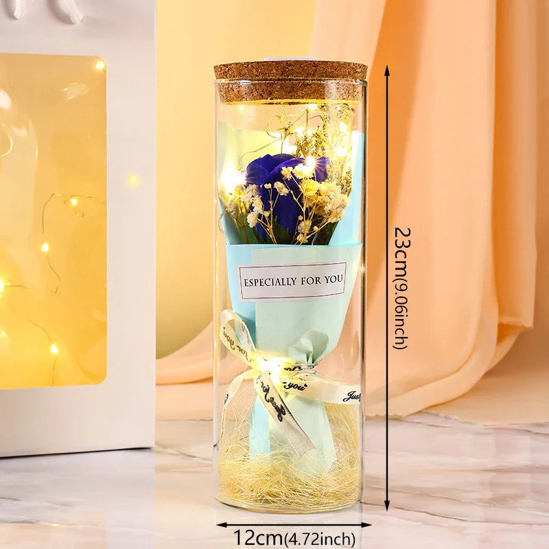 Eternal LED Flower Glass Dome – Classic Home Décor Gift