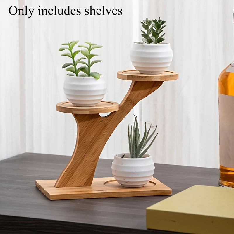 3 Tier Round Wooden Storage Rack for Home and Office Multipurpose Floor Organizer