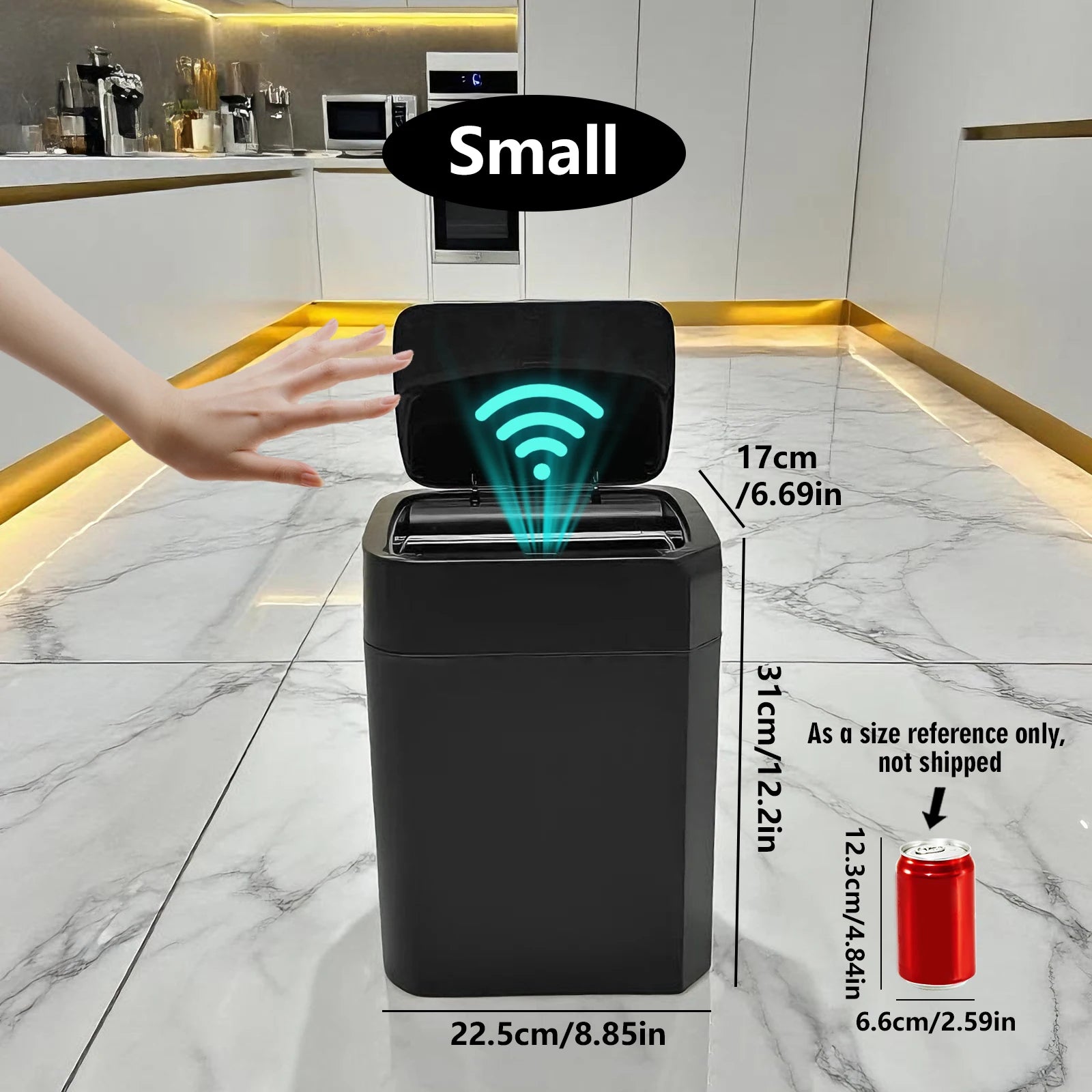 touchless sensor trash can set for home and office use