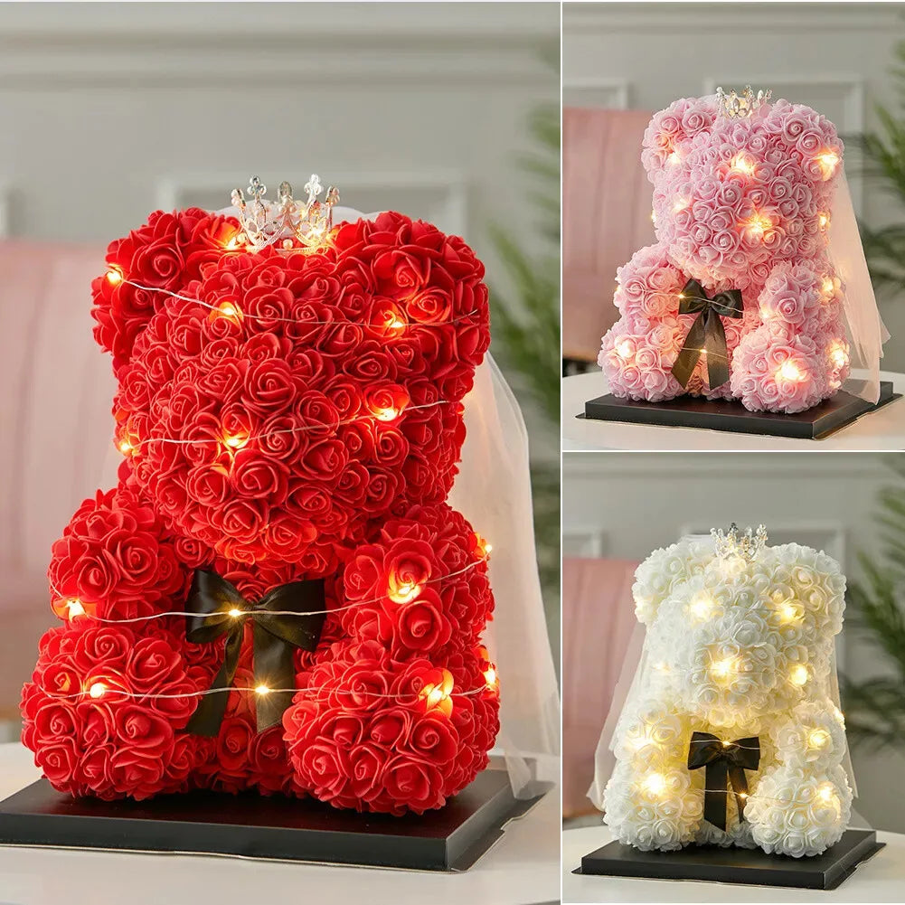Valentines rose bear decorative home decor item