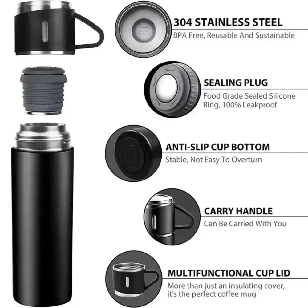304 stainless steel insulated bottle – hot/cold drinks for office, gym, or outdoors USA