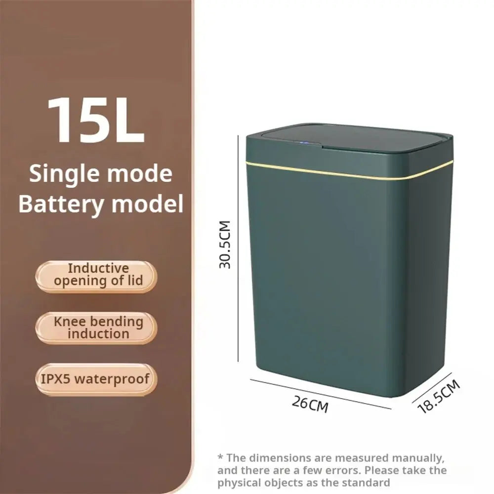 15L Smart Induction Touchless Trash Bin for Home