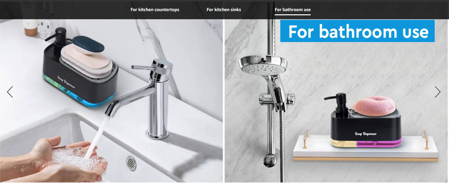 modern kitchen soap dispenser and sponge holder