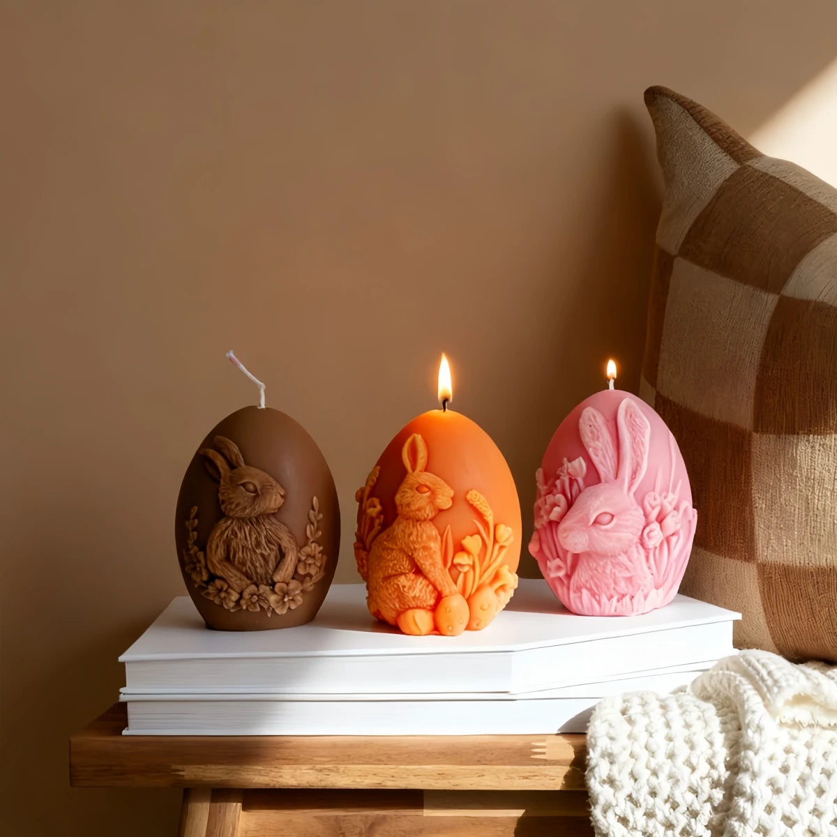 Easter candle silicone mold – 5 shapes including rabbit, bunny, and eggs USA