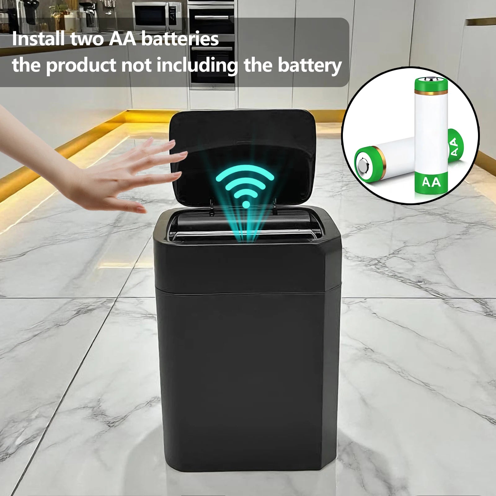touch free trash bin set for office desk