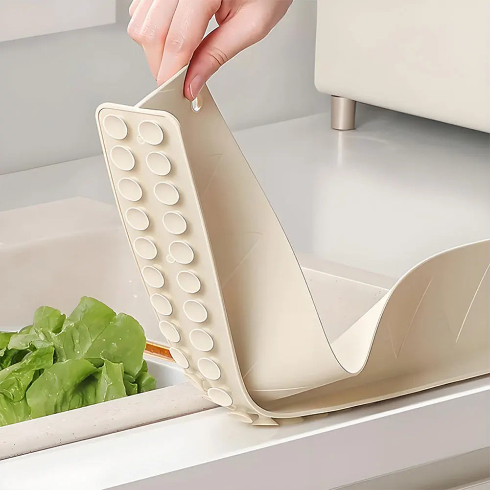 Silicone Kitchen Sink Splash Guard with Suction Cup Water Stopper Anti Splash Protector