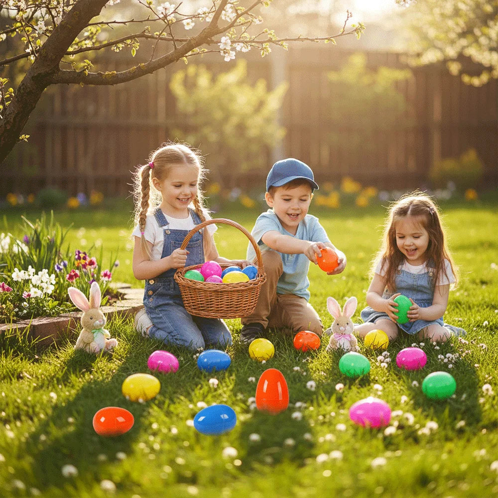 2.3" Large Fillable Plastic Easter Eggs Colorful Surprise Eggs for Candy Toy Treats