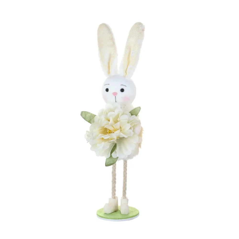 2Pc Funny Standing Easter Bunny Ornament Colorful Cartoon Rabbit Home Decor
