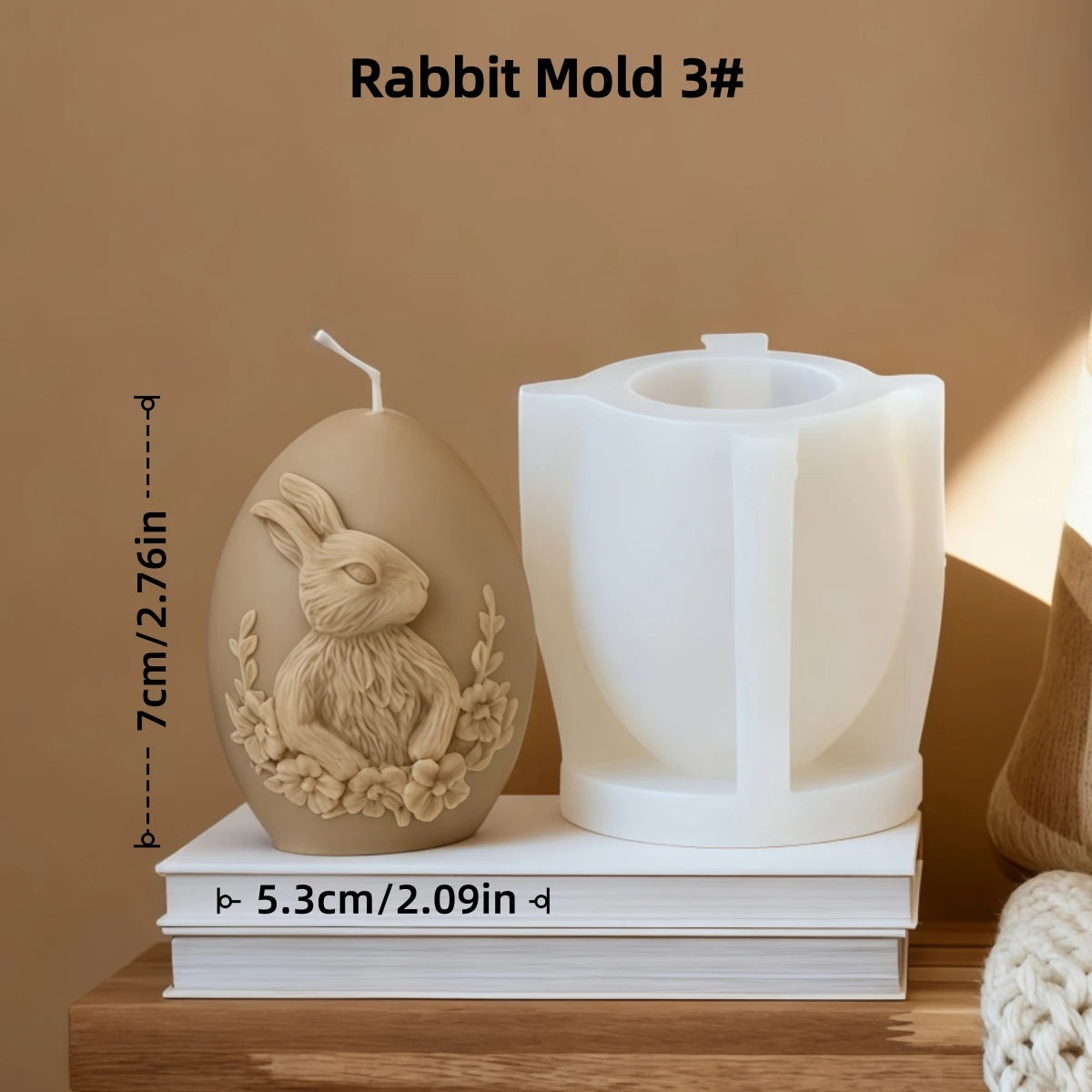 Easter bunny silicone candle mold set gift idea for spring and holiday decor