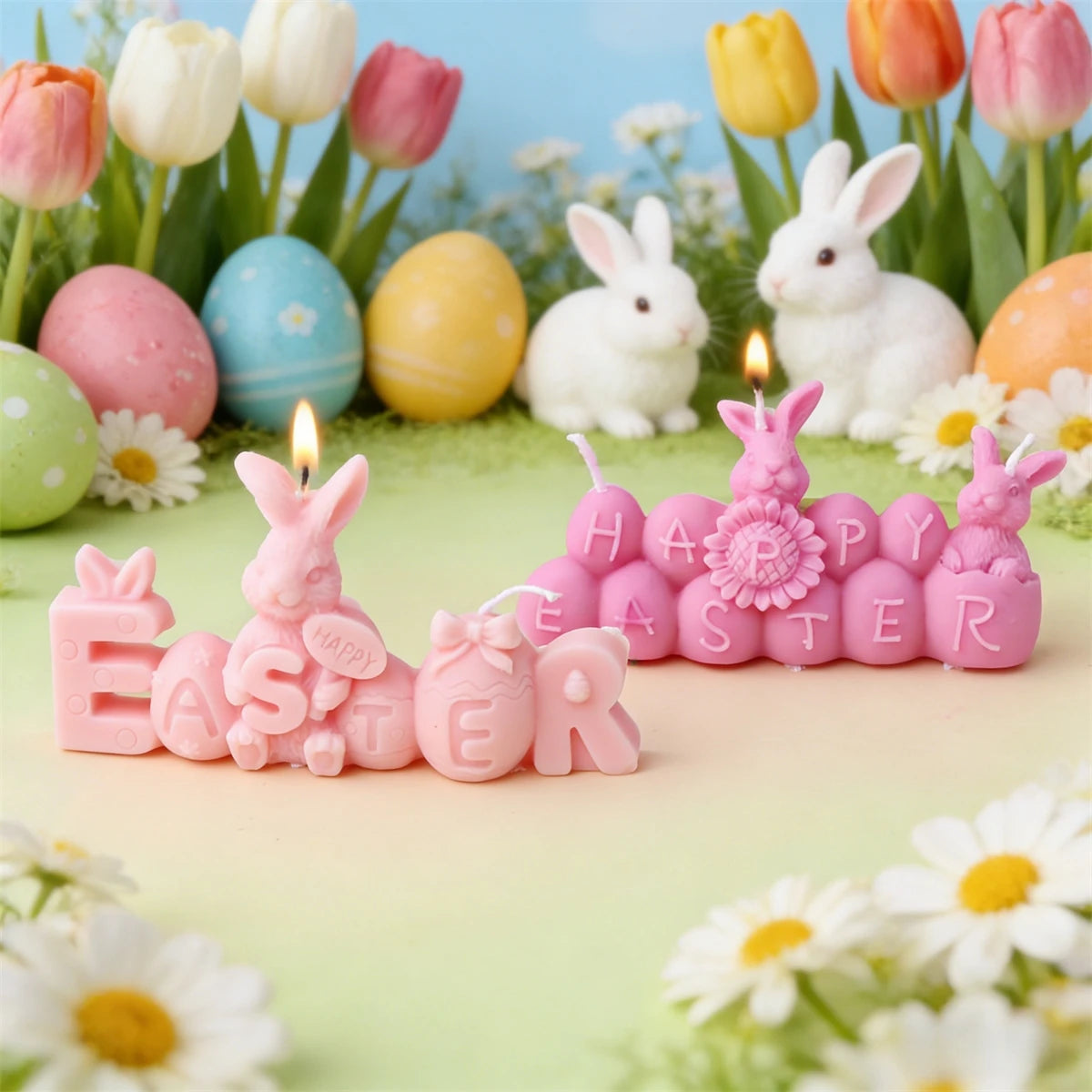 3D silicone Easter bunny candle mold – perfect for homemade gifts and décor USA
