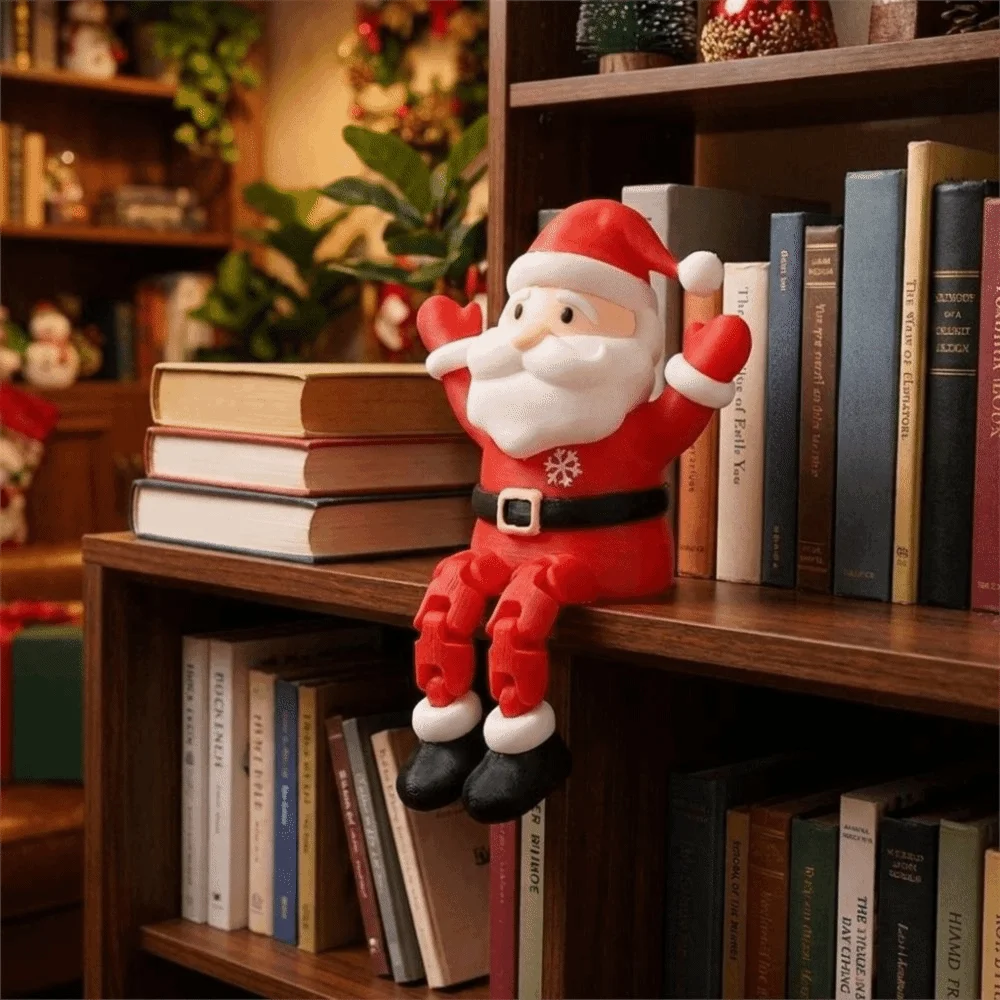 6-Piece Mini Articulated Santa Claus Figurine Set