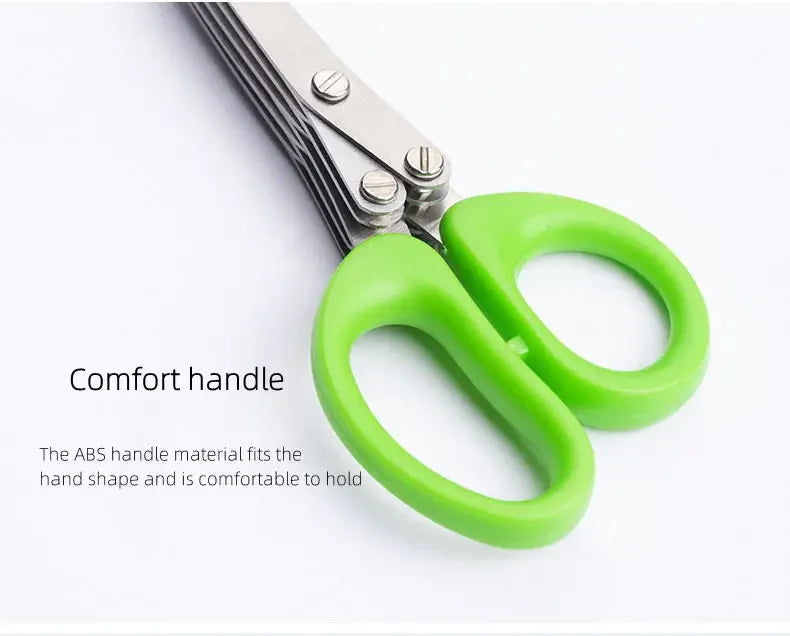 5 blade stainless steel herb scissors – easy chopping tool for kitchen herbs USA