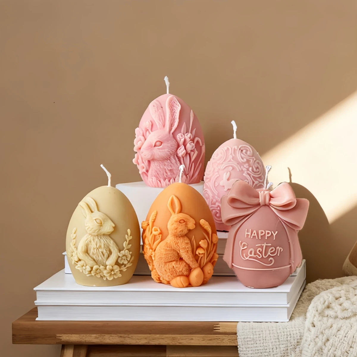 5 Styles Easter Egg Candle Silicone Mold Bunny and Rabbit Shape Gift USA