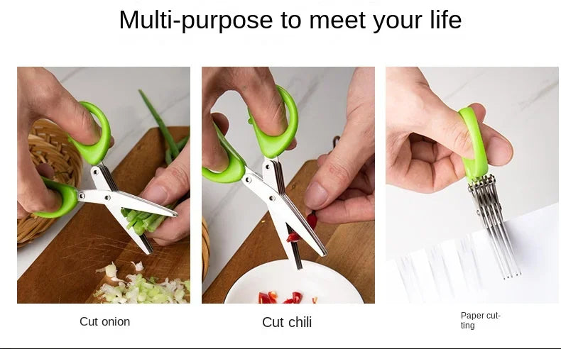 Efficient multi blade herb scissors – stainless steel kitchen tool for fresh herbs USA