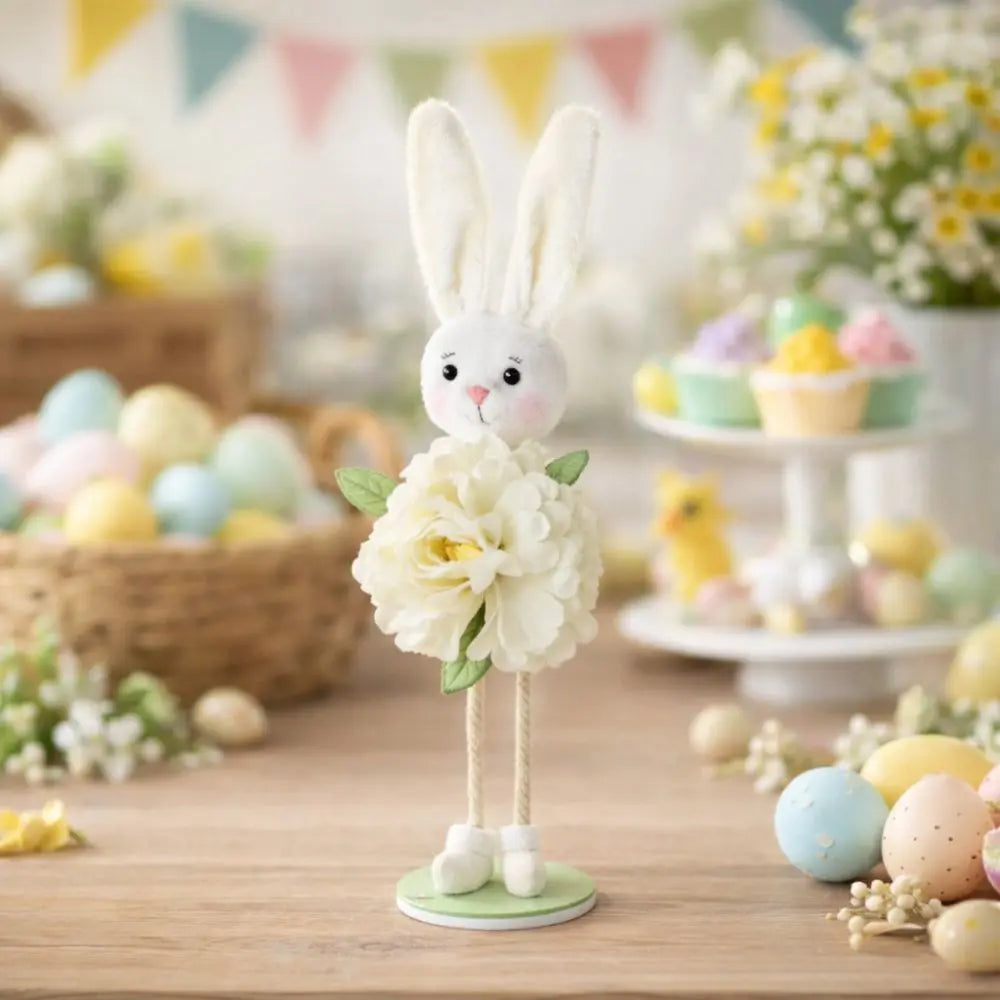 2Pc Funny Standing Easter Bunny Ornament Colorful Cartoon Rabbit Home Decor