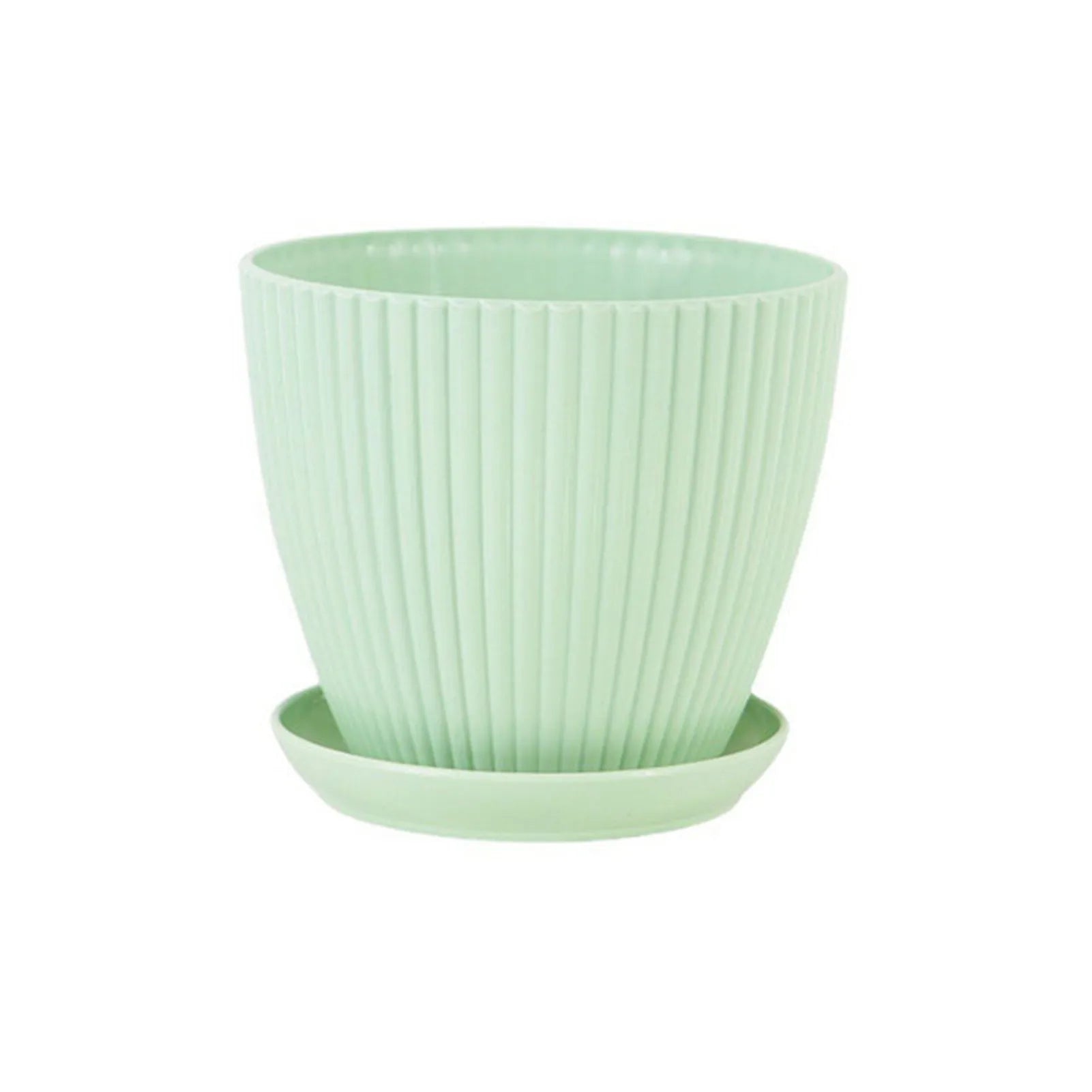 Round Flower Pot Planters with Tray for Succulents, Home & Garden