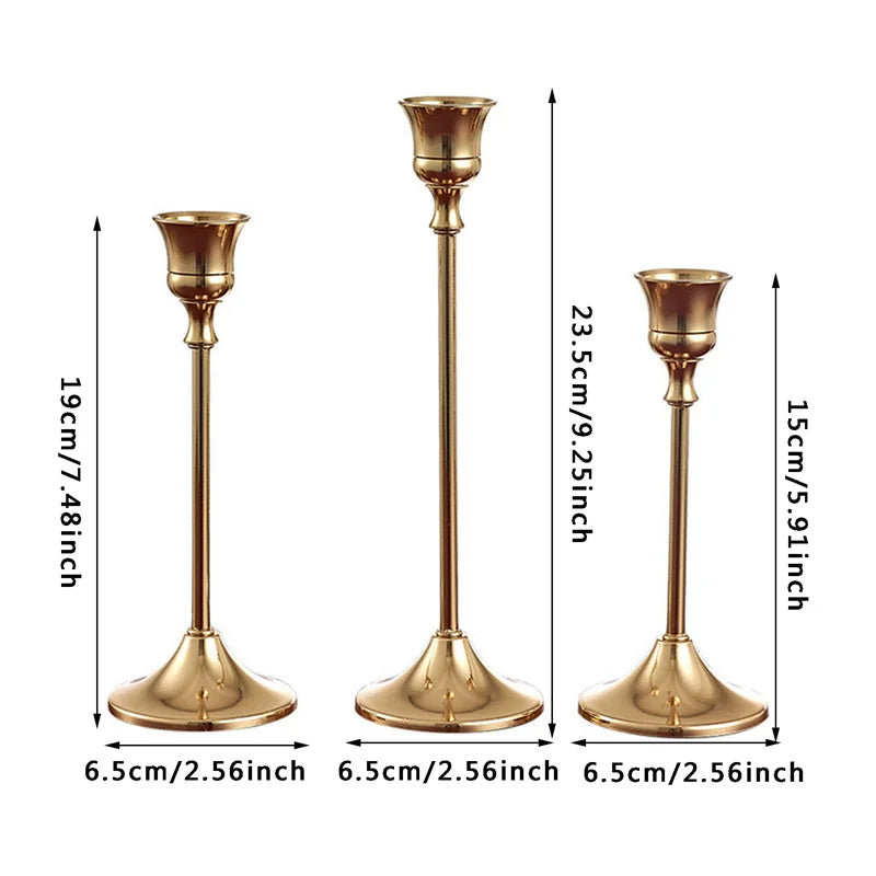 Brass Gold Candlestick Holders for Wedding and Party Decor