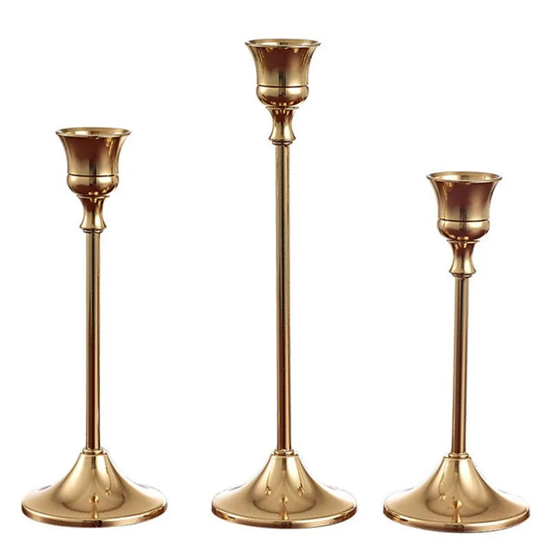 Brass Gold Candlestick Holders for Wedding and Party Decor