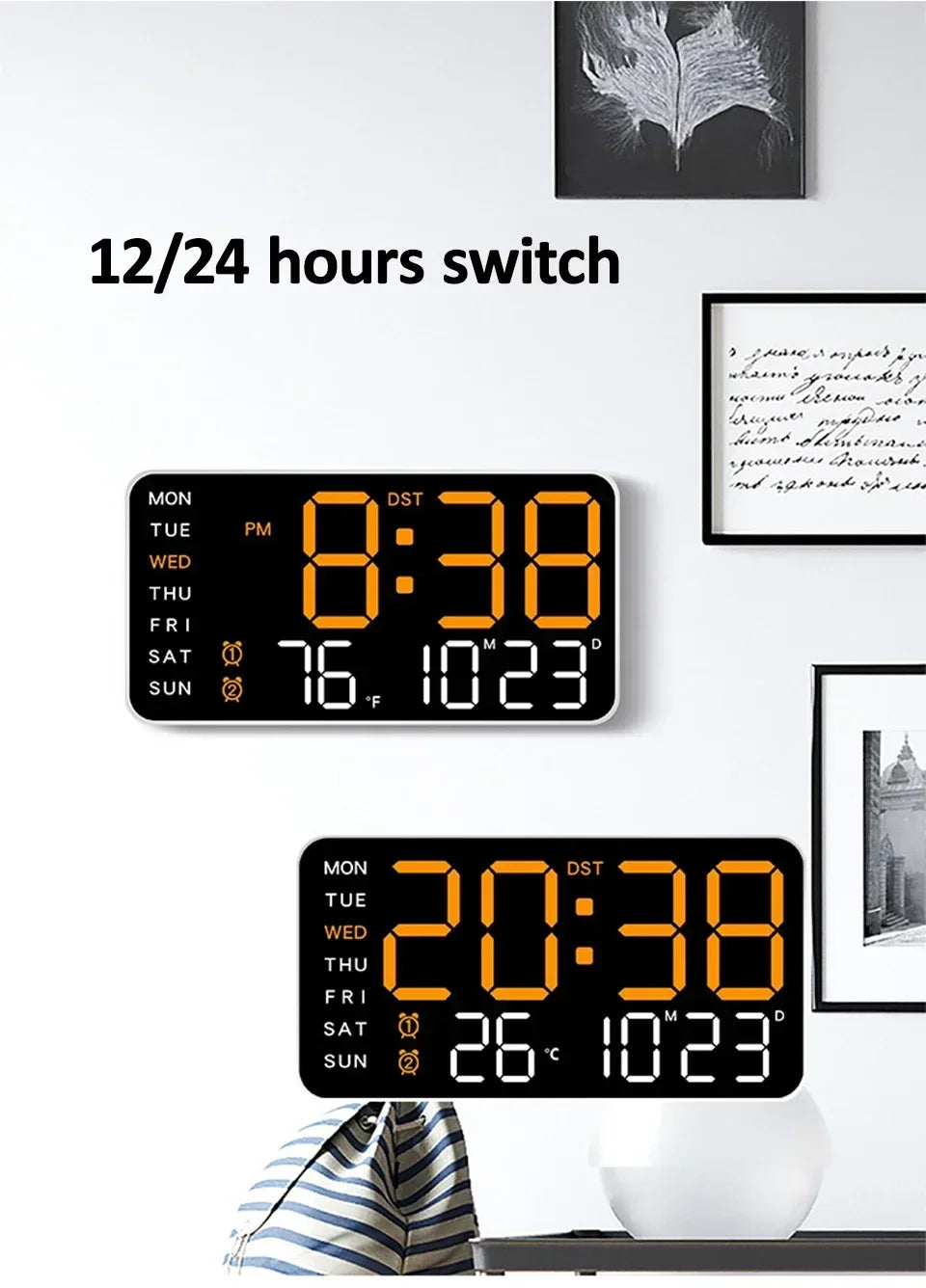 extra large digital wall clock