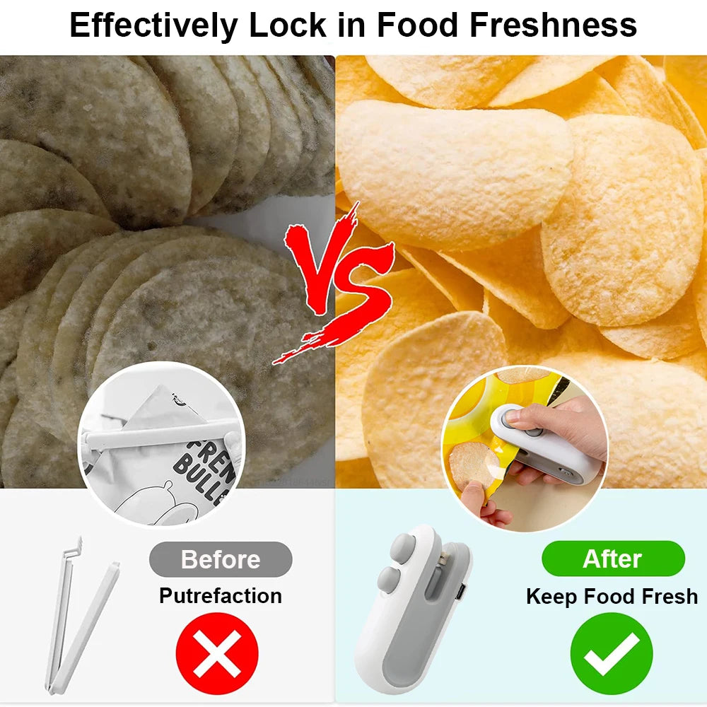 Compact heat bag sealing machine – rechargeable handheld food sealer USA