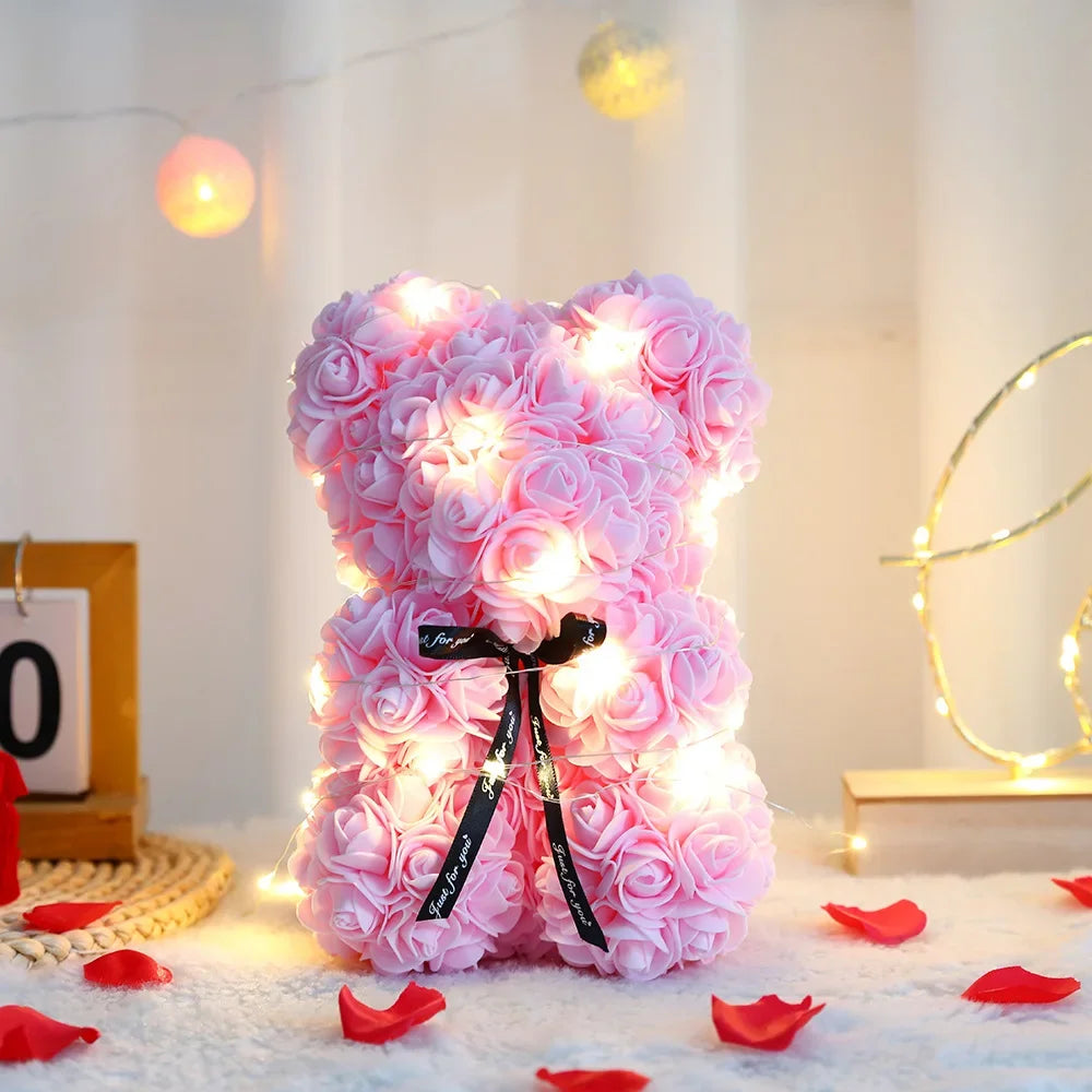 Valentines rose bear premium romantic display piece