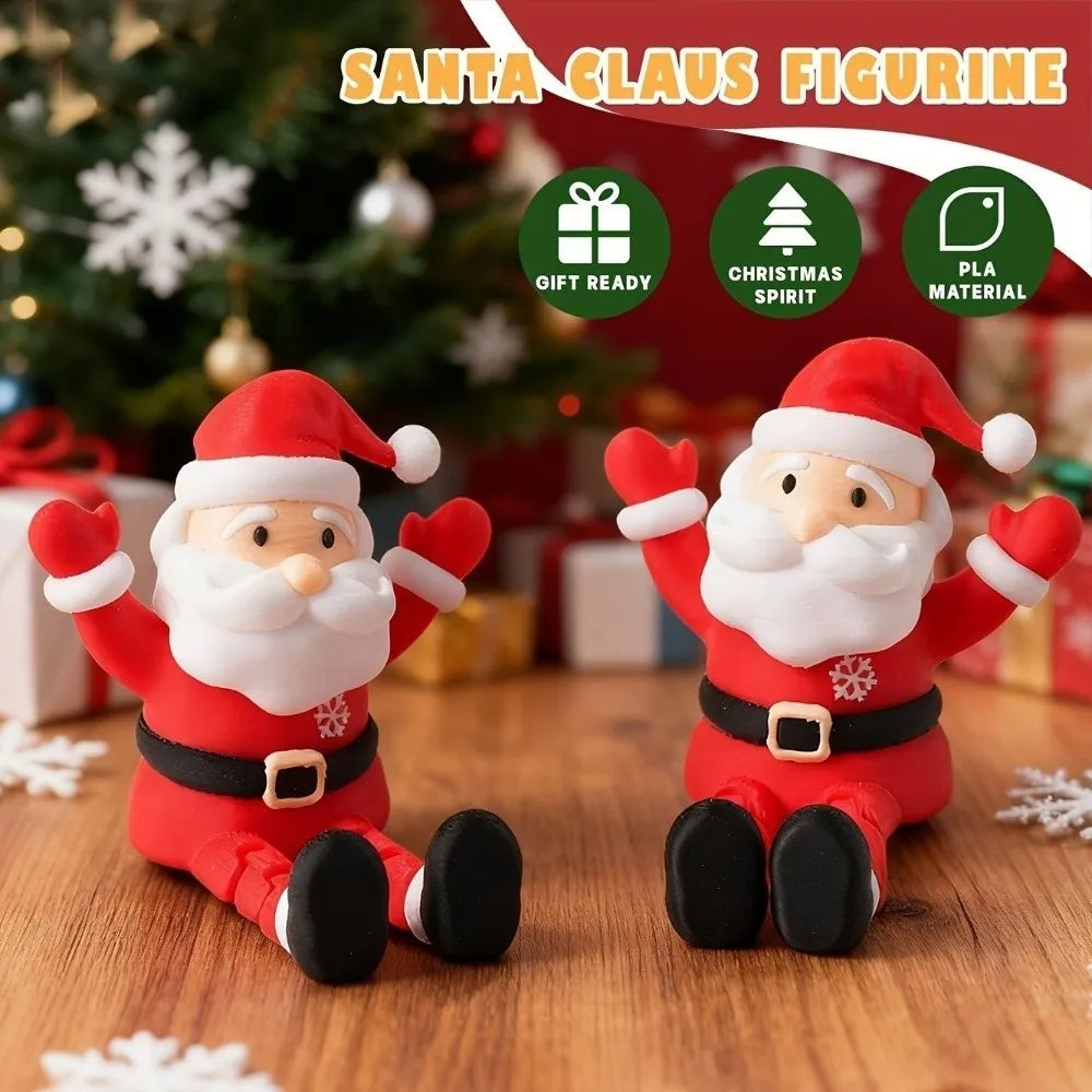 Small sitting Santa Claus figure on a holiday shelf