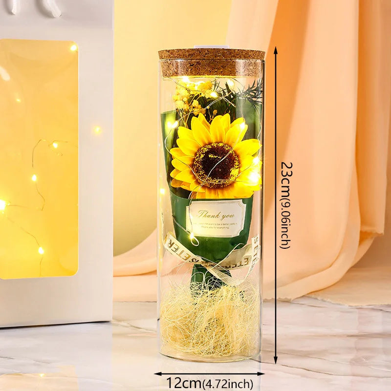 Preserved Flower LED Dome – Elegant Romantic Gift for Home