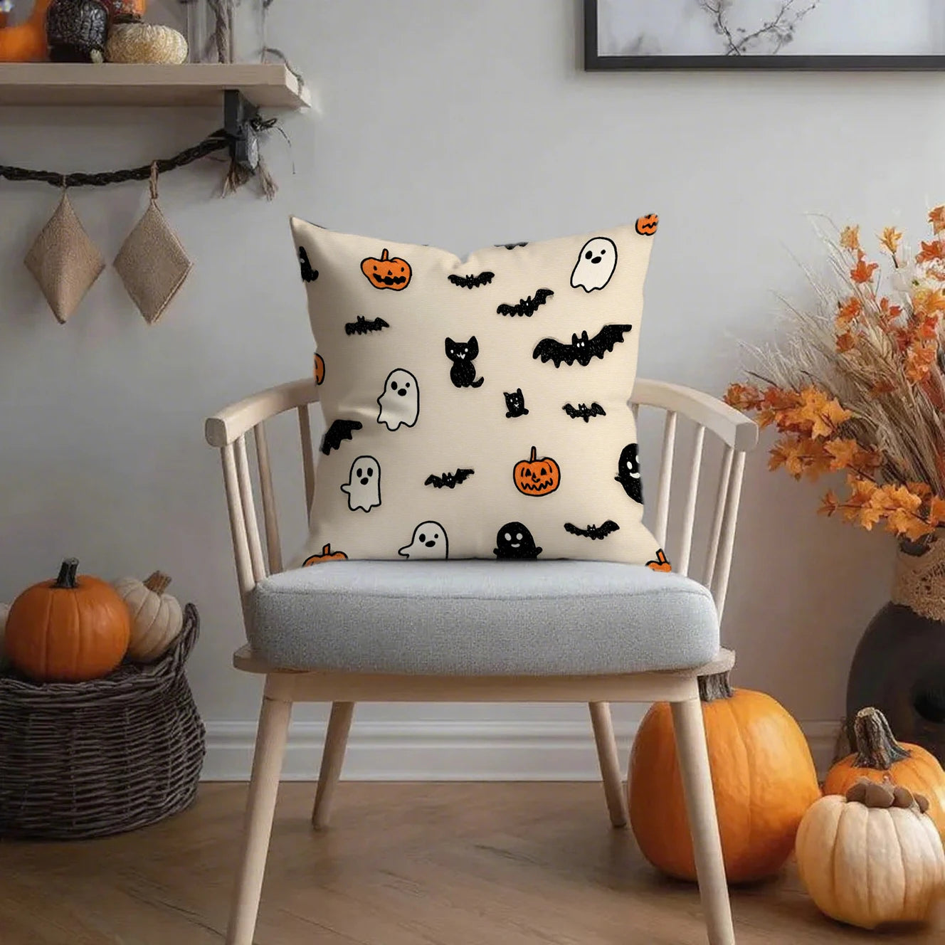 Halloween ghost pillow cover