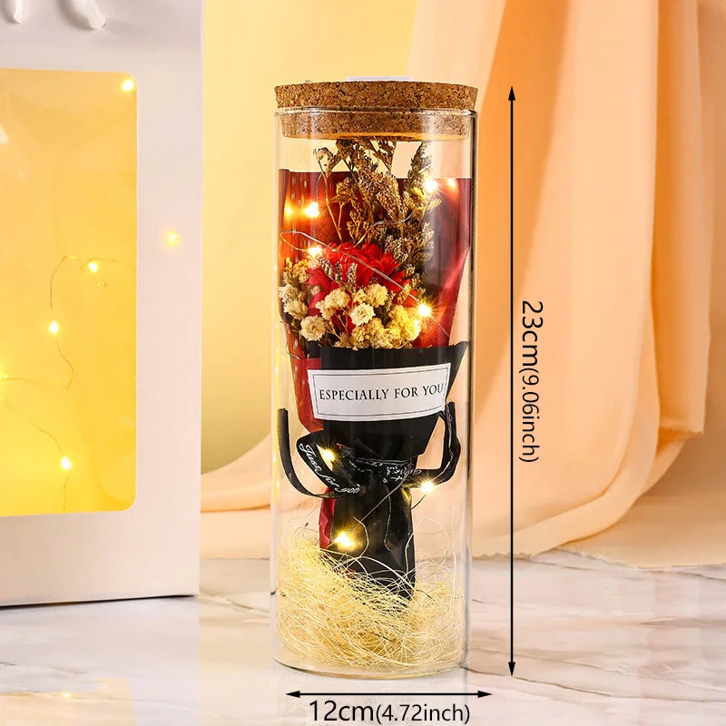 Romantic eternal preserved flower dome light for decor
