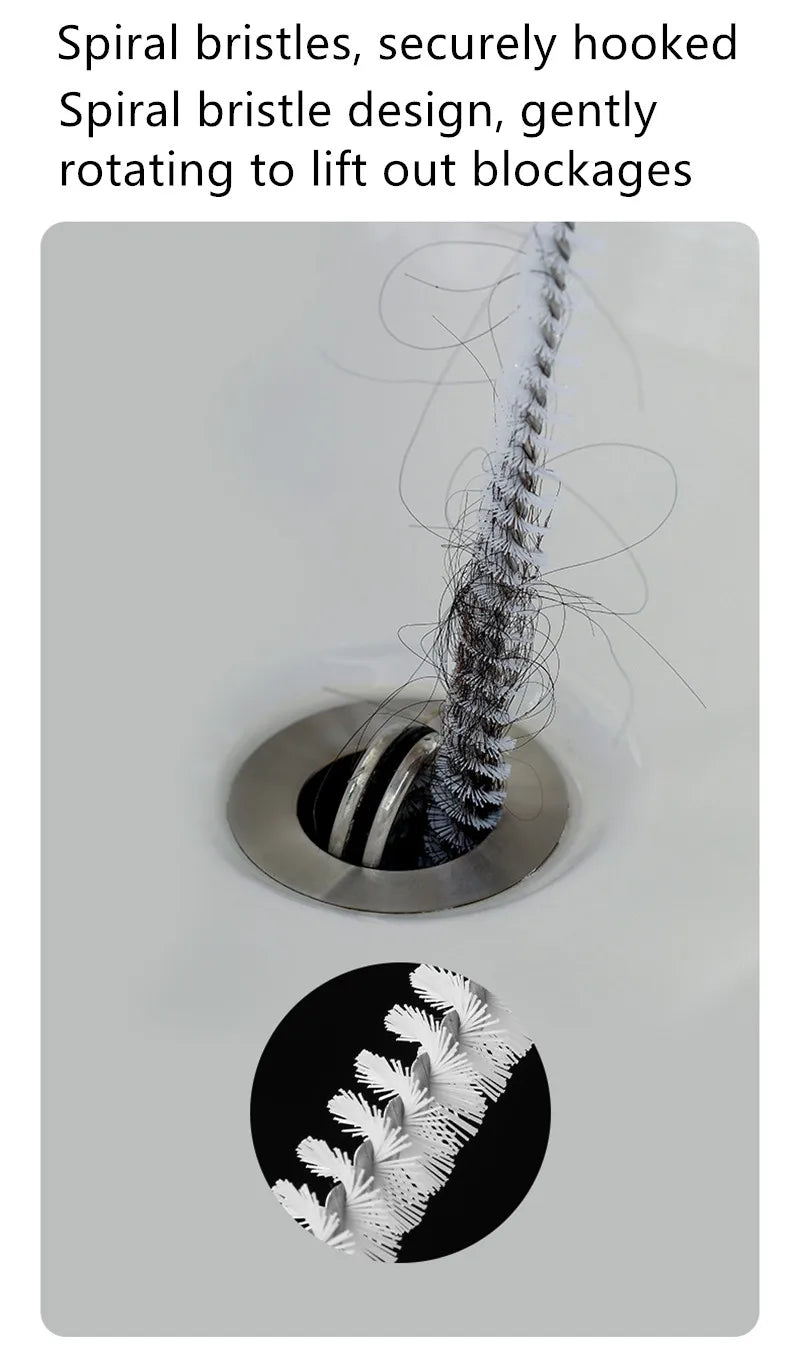 Pipe dredging brush – flexible drain cleaning tool for kitchen and bathroom USA