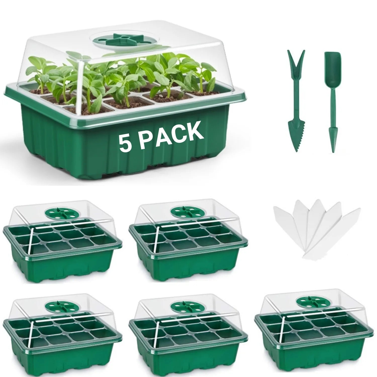Adjustable humidity seed tray – 10 pack germination kit for indoor and outdoor plants USA