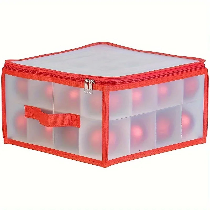 Christmas Ornament Storage Box with Dividers – 32 or 64 Compartments