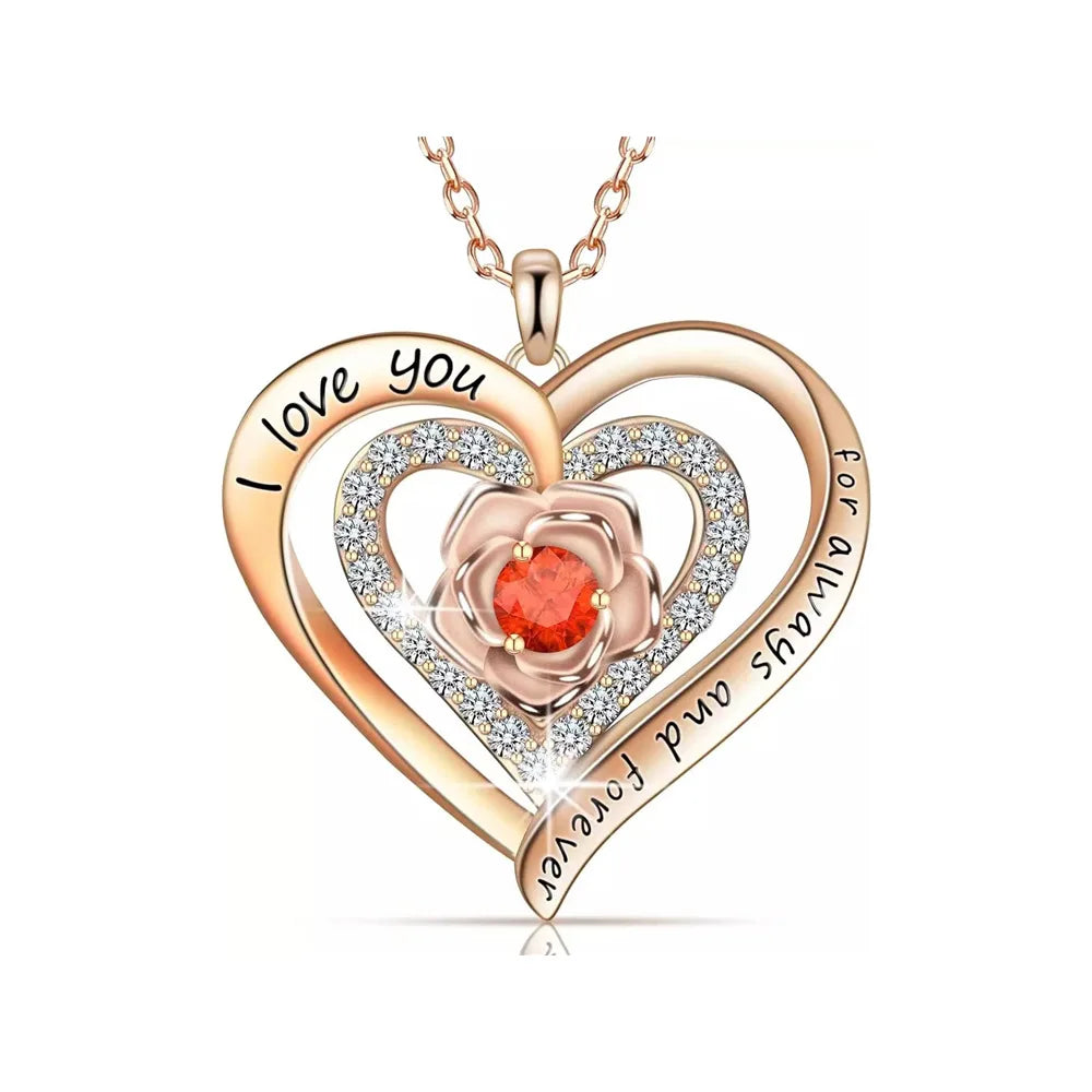 Luxury red zircon pendant necklace for special occasions