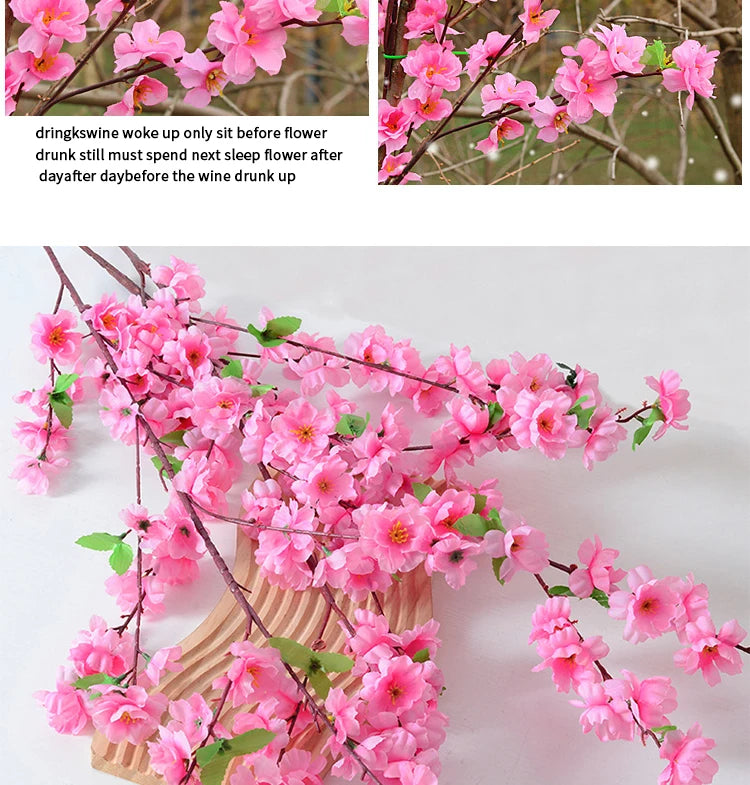 Artificial peach blossom tree branch for bedroom decor