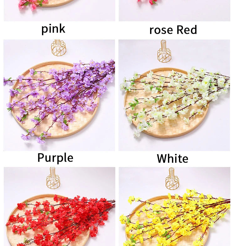 Silk peach blossom flowers for home and wedding arrangements