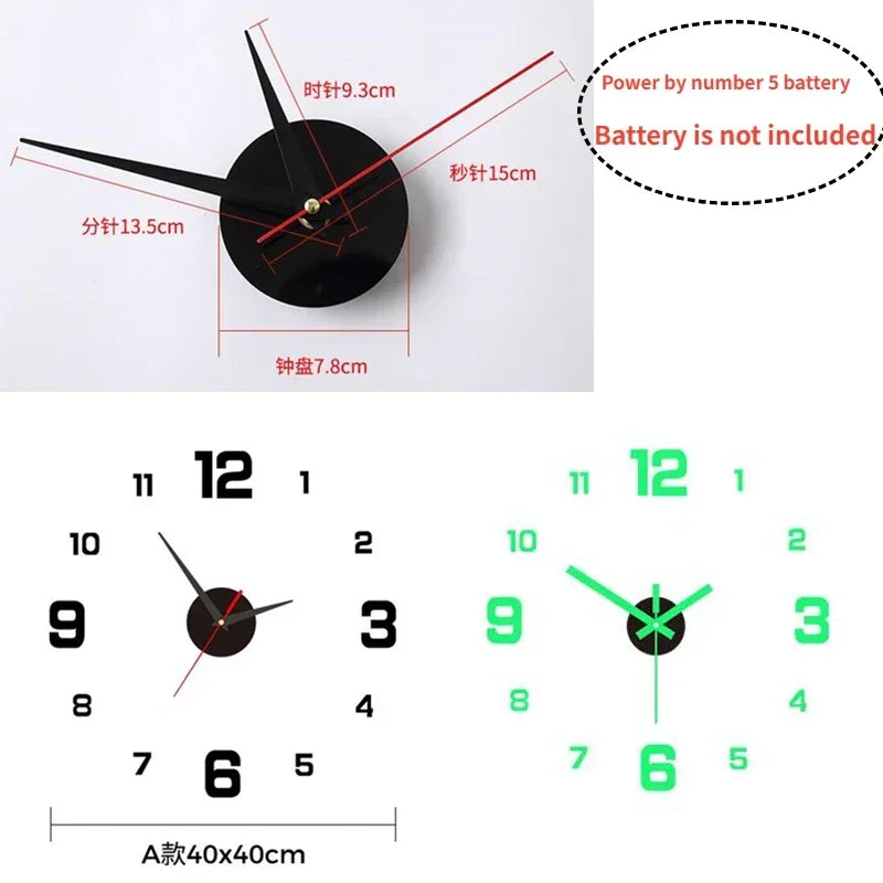 3D luminous wall clock