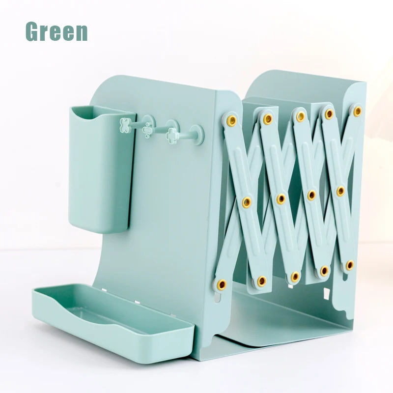 Adjustable desktop metal book rack – retractable book stand with clip USA
