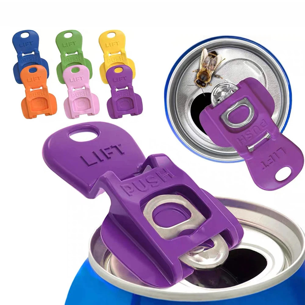 1/3/6/12pcs Multi Colored Can Opener & Drink Cover Lid – Safe Beverage Tool for Soda & Beer