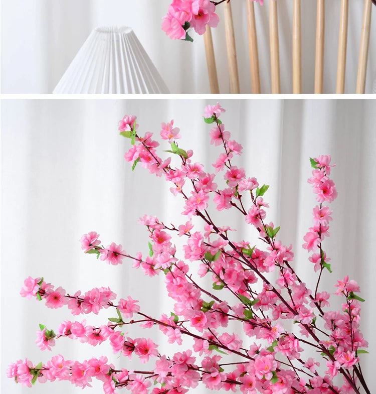 Artificial peach blossom branch for spring wedding floral decor